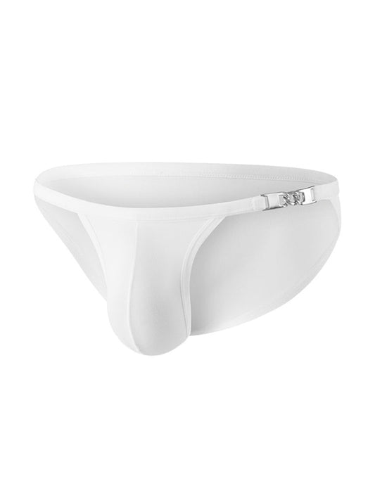 Men's U-Pouch Low-Rise Metal-Clasp Thin Briefs