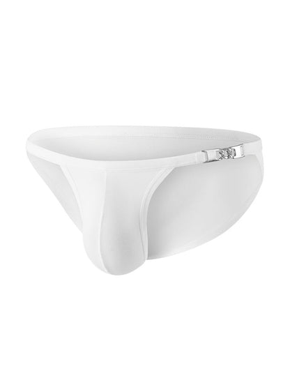 Men's U-Pouch Low-Rise Metal-Clasp Thin Briefs