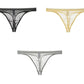 Erkekler için seksi bikini külotları yüksek kaliteli ipek fileden yapılmıştır