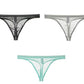 Erkekler için seksi bikini külotları yüksek kaliteli ipek fileden yapılmıştır