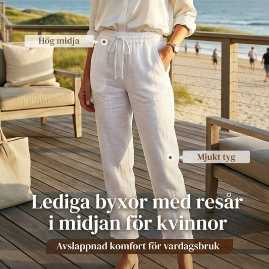 👖49% RABATT! 🌿 Andningsaktiva & Flexibla Byxor i Linne – Lättvikt, Bekväm Passform & Avslappnad Stil ☀️