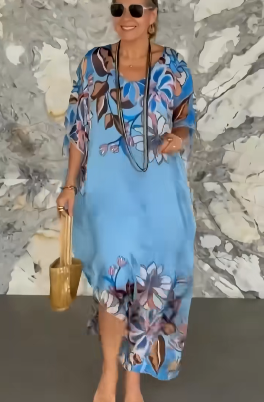 Baskılı maksi elbise