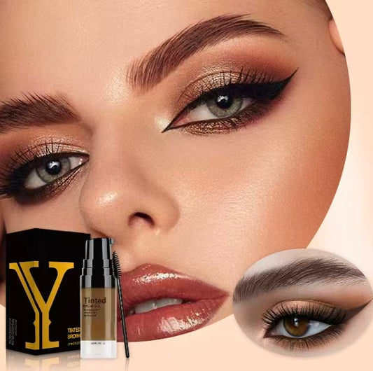 💖 2-i-1 ögonbryns-kit: färgad ögonbrynsgel + ögonbrynsmallar ✨💄