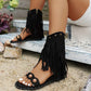 2025 new fashionable sandals with tassel design