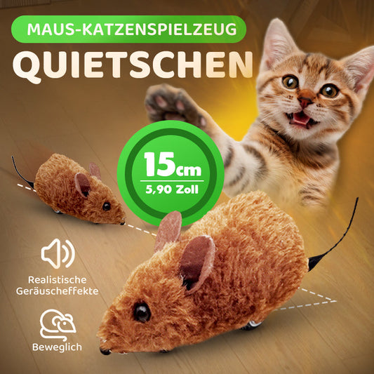 ⏳Begrenzte Zeit 50% Rabatt💥🐭Interaktives, automatisch bewegliches Mausspielzeug mit Quietschgeräusch🐁