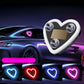 🚗 Luz solar decorativa para coche con forma de corazón