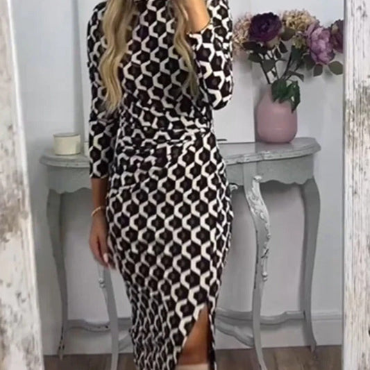 Vestido con abertura y estampado de escamas de pez