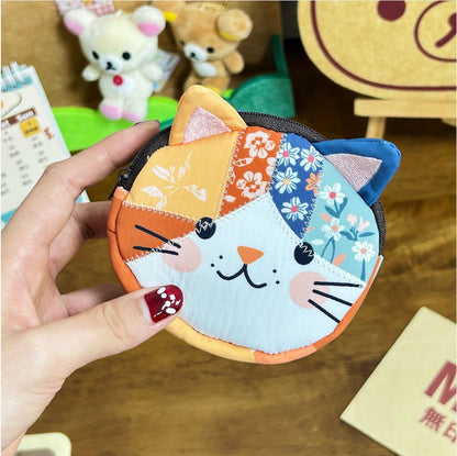 🐱💕 Lindo monedero de gato estilo patchwork – ¡Colorido, compacto y práctico! 🌈✨
