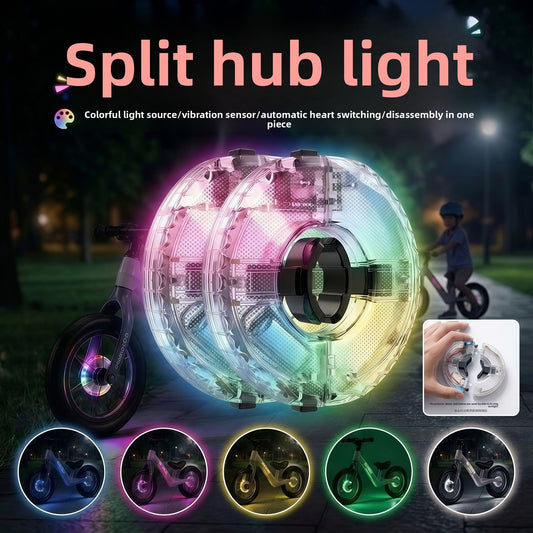 🚴‍♂️🌈 Uppladdningsbar lampa för cykelhjul – Färgglad LED-belysning för navet ✨💖