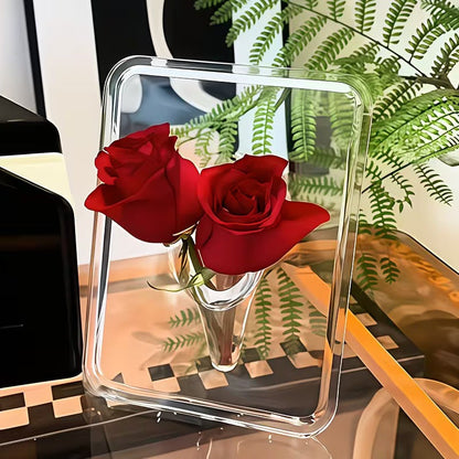 Akryl fotoram vas 2026 transparent bordsdekoration blommor hydroponi vardagsrum