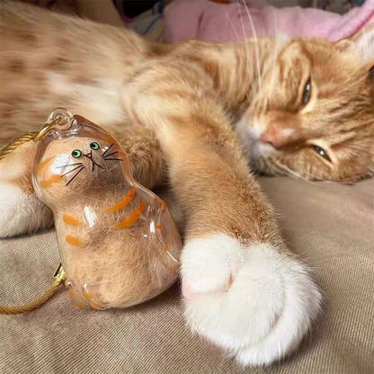 Katt päls förvaring nyckelring transparent katt hår behållare 🐱