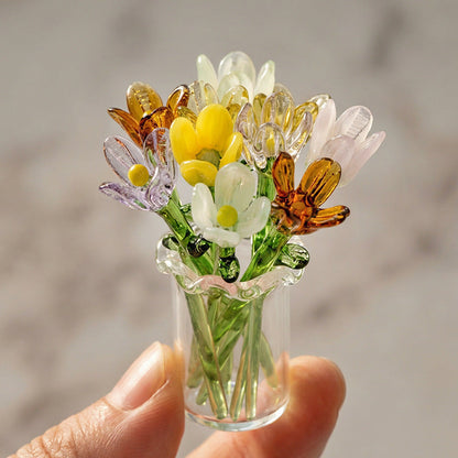 Handgjorda glasblommor, evig blomsterdekoration för hemmet 2026