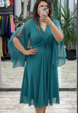 💃Yaz Modası Kadınların Tercihi🔥Kadınlar İçin Şık V Yaka Elbise