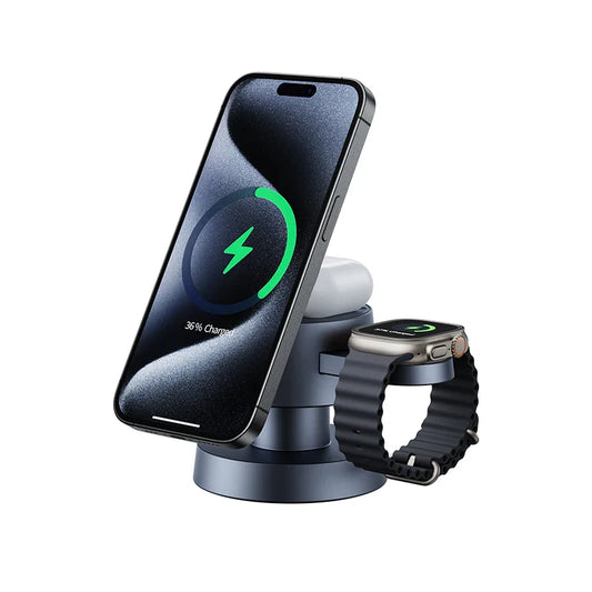 3-in-1-Wireless-Ladegerät für iPhone 16 15 14 13 12, Schnellladestation für Apple Watch 10 9 8 7 6 5 4 Airpods 2 3 Pro