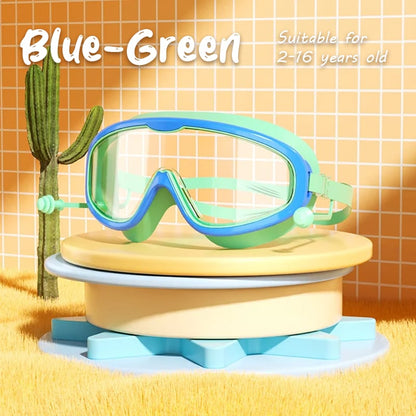 HD çocuk büyük çerçeveli su geçirmez ve buğu önleyici yüzücü gözlüğü