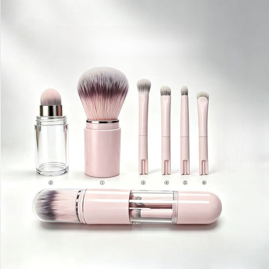 💄🌸 Set de 6 Brochas de Maquillaje 6 en 1 – ¡Belleza y Comodidad en un Solo Estuche! ✨💖