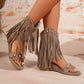 2025 new fashionable sandals with tassel design