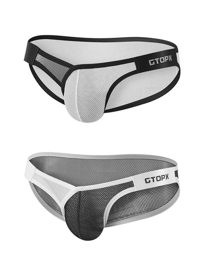 Calzoncillos de malla transparente con bolsa en U para hombre