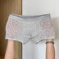 10A antibacterial men's boxer shorts made of ice silk with lace and mesh