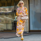 💓3/4 kollu ve desenli şık kadın elbisesi