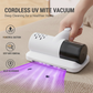 UV-equipped, multi-functional, cordless, handheld linen vacuum cleaner.