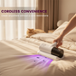 UV-equipped, multi-functional, cordless, handheld linen vacuum cleaner.