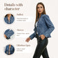🌸 Dam Denimjacka – Volang & Öppen Framsida 🧥 Lättviktig & Feminin 👗