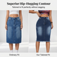 👗 49% RABATT 🔥 | Denimkjol med Hög Midja & Slitna Kanter – A-linje & Vintage-tvätt