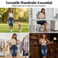👗 49% RABATT 🔥 | Denimkjol med Hög Midja & Slitna Kanter – A-linje & Vintage-tvätt