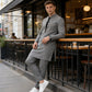 👔 49% RABATT! 🔥 Herr Modern Mandarin Krage Tunika & Byxor Set – Elegant Design, Bekväm Passform & Perfekt För Festliga Tillfällen 🎩