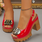 👡 50% RABATT! ✨ Elegant Peep-Toe Spänne Hälade Sandaler – Stilren Design, Bekväm Klack & Perfekt För Speciella Tillfällen 🌸